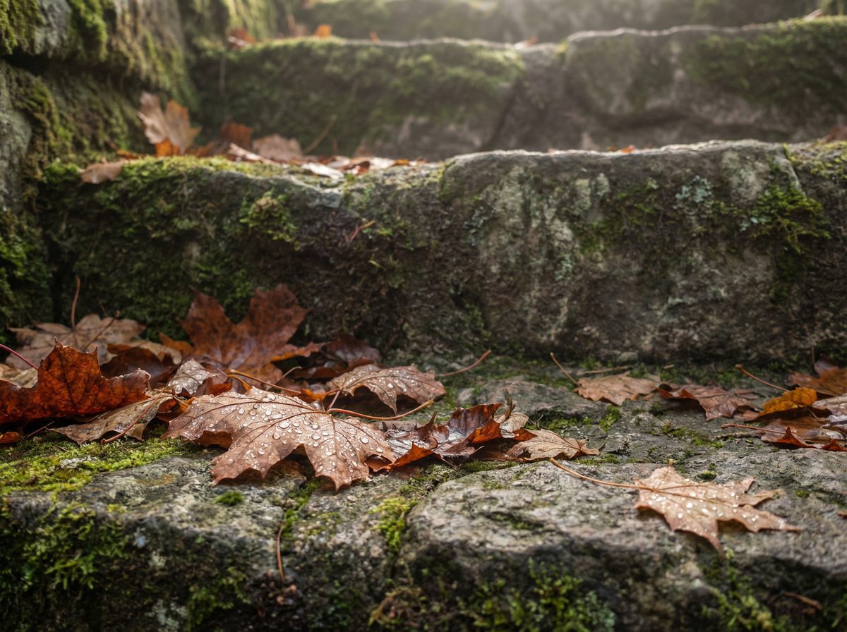 17c 枯叶落石自然质感视频分享